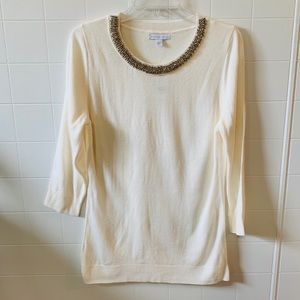 NEW YORK & CO Cream Sweater